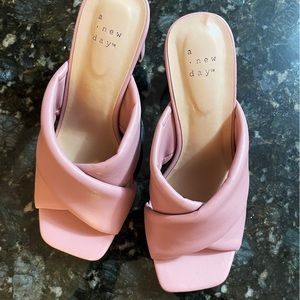 Target A New Day Mauve Pink Slide Block Heels 7M